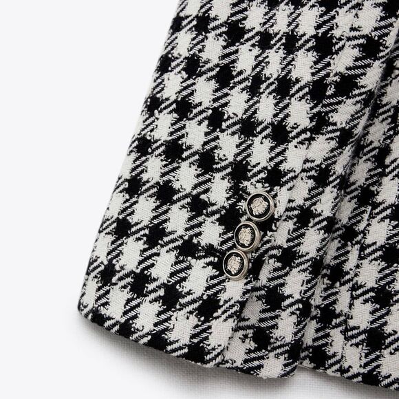 Zara Plaid Double Breasted Blazer New - Picture 5 of 6